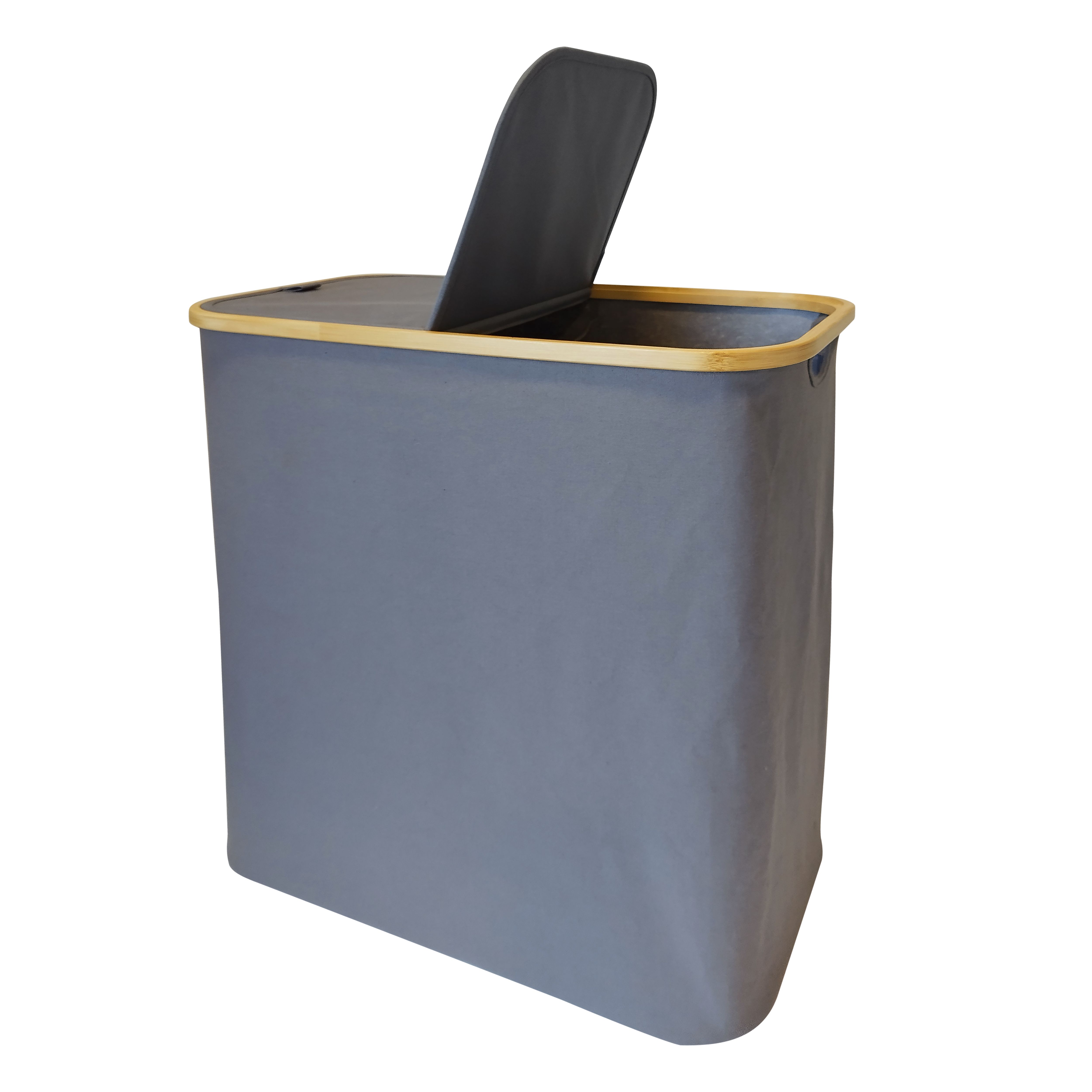 GoodHome Cervia Grey Bamboo & cotton Medium Laundry basket, 106L