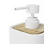GoodHome Cervia Matt White Bamboo & ceramic Freestanding Soap dispenser