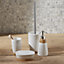 GoodHome Cervia White Ceramic, polypropylene (PP) & stainless steel Toilet brush & holder