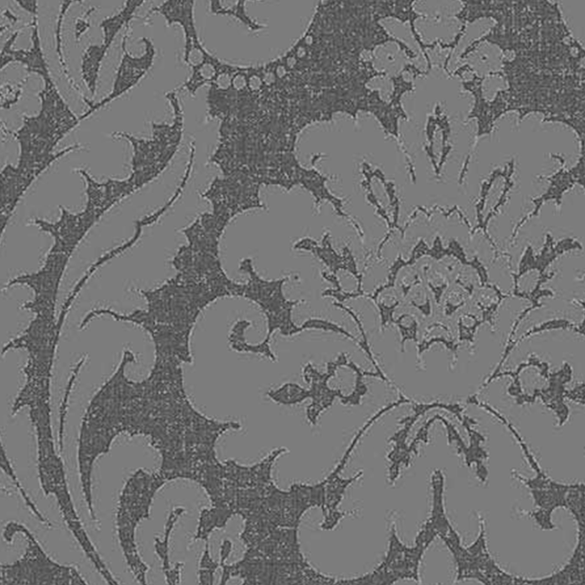 GoodHome Chalfont Charcoal Glitter effect Damask Textured Wallpaper