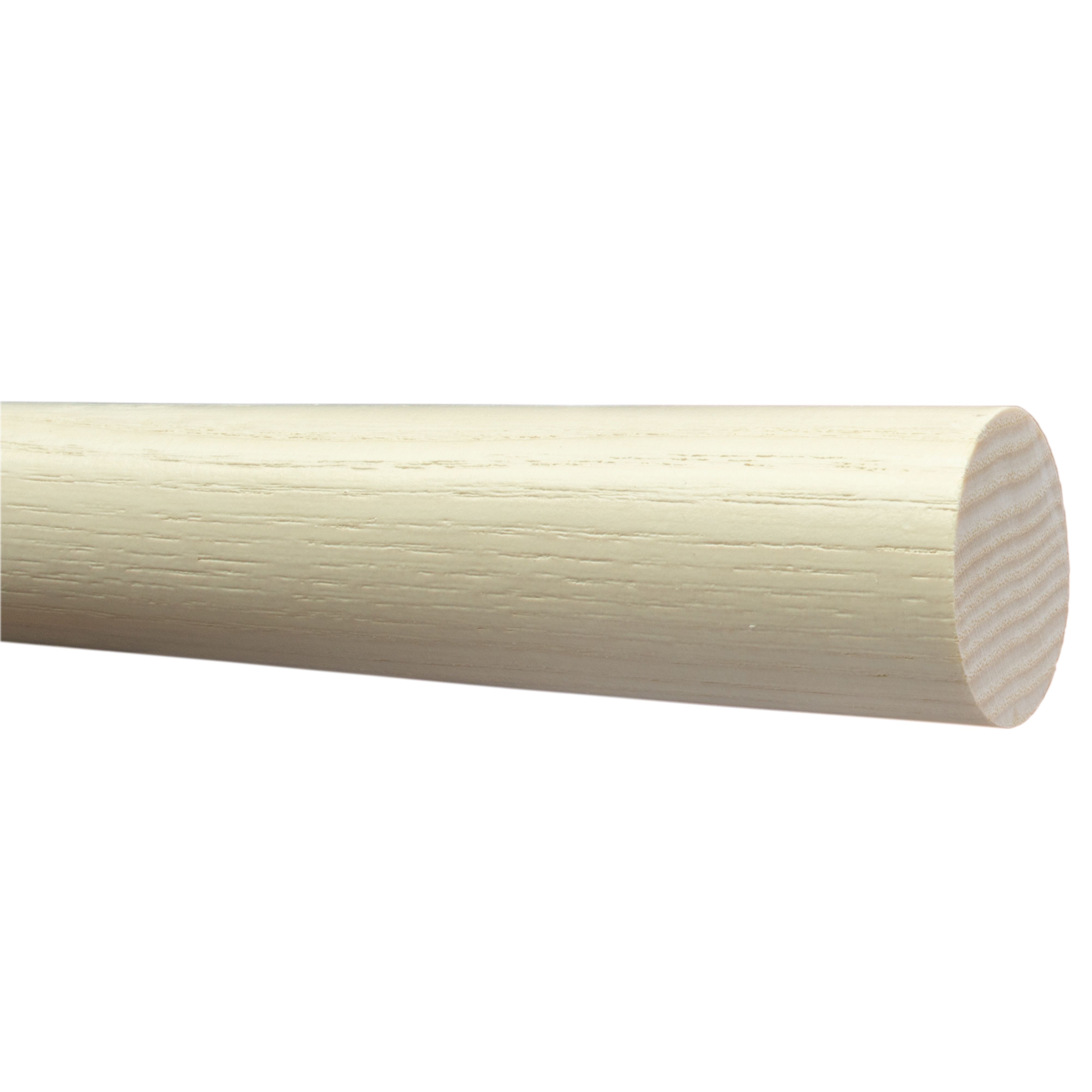 GoodHome Chalki Matt White Oak effect Curtain pole, (L)1.5m (Dia)28mm