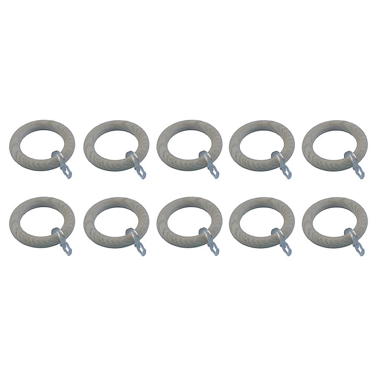 BrilliantBuys 30 Pack of White Plastic Curtain Rings for up to 28mm Poles 