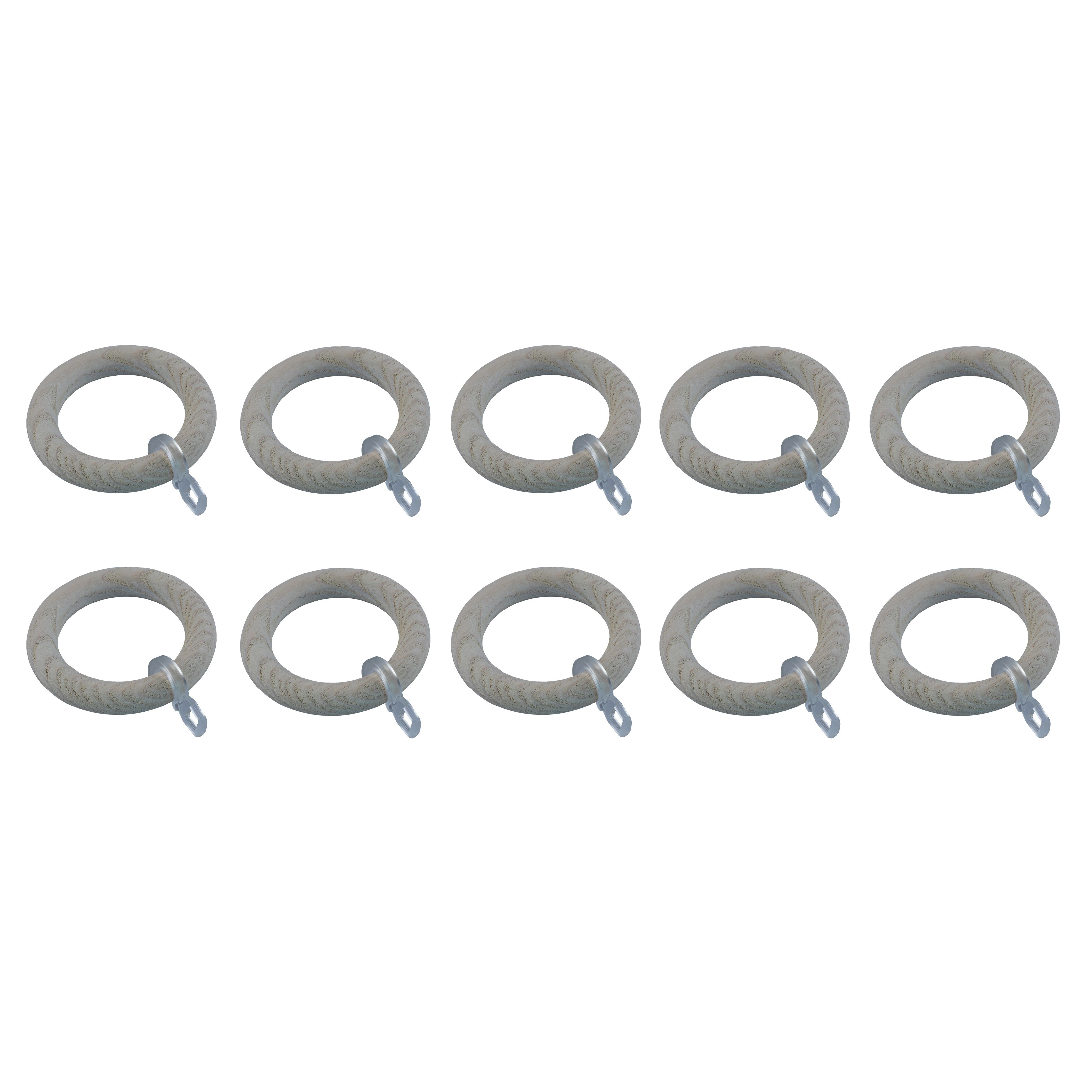 GoodHome Chalki White Curtain ring (Dia)28mm, Pack of 10