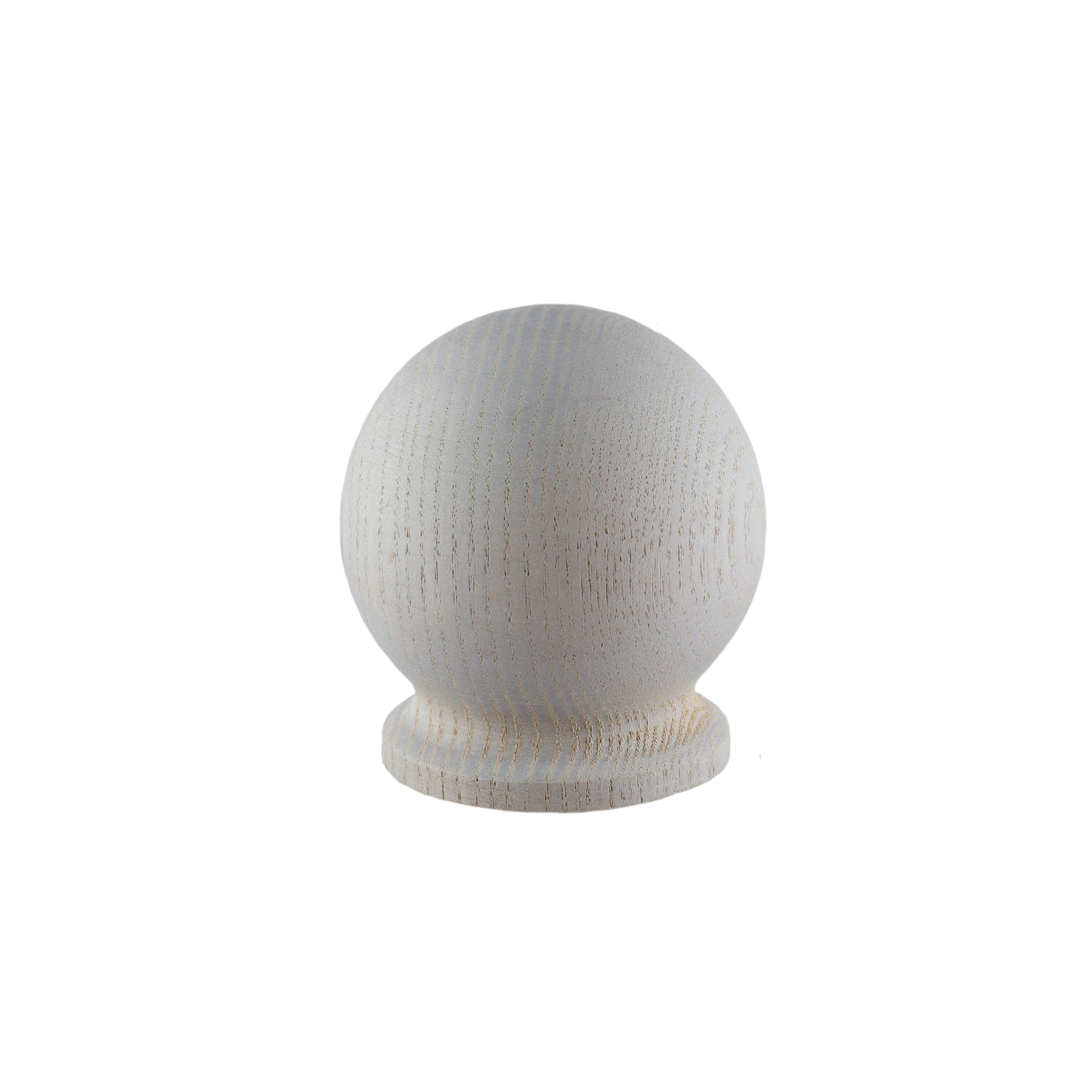 GoodHome Chalki White Wood Ball Curtain pole finial (Dia)28mm