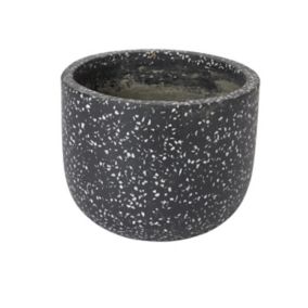 GoodHome Charcoal Speckled Circular Plant pot (Dia) 21.2cm, (H)16.5cm, 5.34L