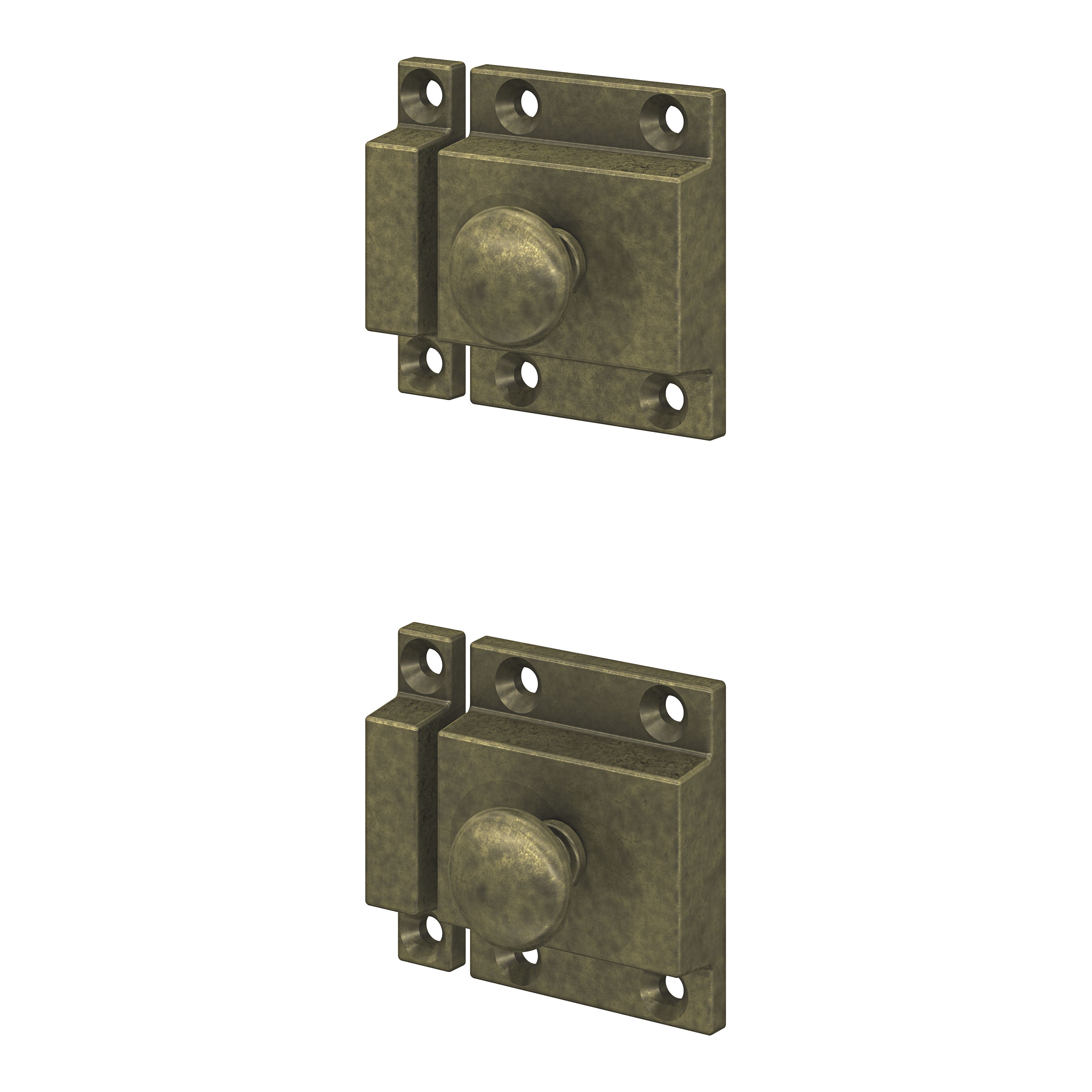 GoodHome Chervil Antique brass effect Kitchen Latch Pack of 2