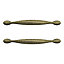 GoodHome Chervil Antique brass effect Kitchen cabinets Handle (L)15.86cm, Pack of 2