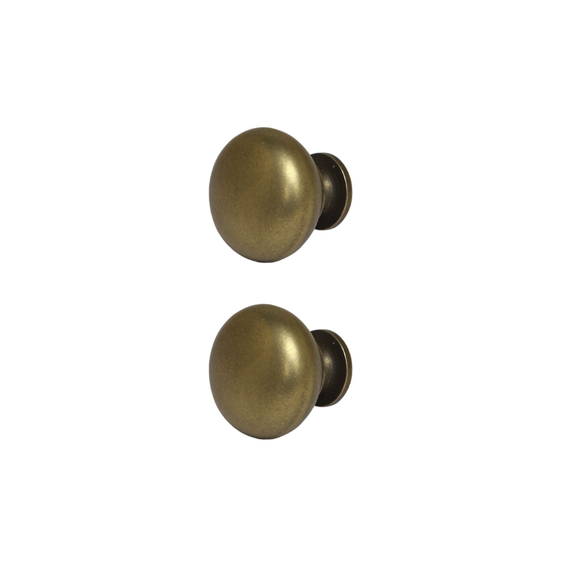 GoodHome Chervil Antique brass effect Kitchen cabinets Round Pull handle, (L)32mm x (D)30.5mm, Pack of 2