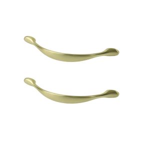 GoodHome Chervil Brass effect Kitchen cabinets Bow Pull Handle (L)15.86cm (D)35mm, Pack of 2