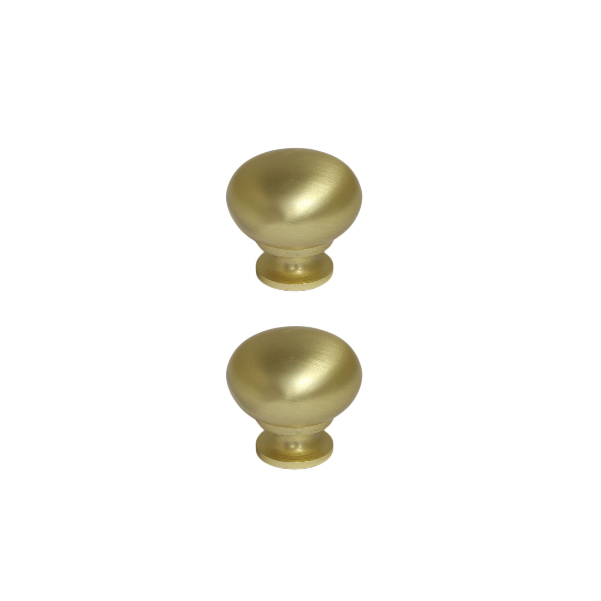 GoodHome Chervil Brass effect Kitchen cabinets Round Pull Handle, (L)32mm x (D)30.5mm, Pack of 2