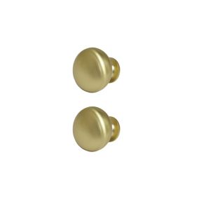 GoodHome Chervil Brushed Brass effect Round Pull Kitchen cabinets Handle (L)32mm (H)32mm, Pack of 2