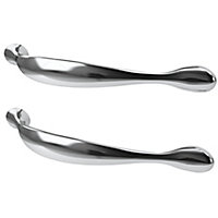 GoodHome Chervil Chrome effect Kitchen cabinets Handle (L)15.86cm, Pack of 2
