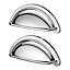GoodHome Chervil Chrome effect Kitchen cabinets Handle (L)9.46cm, Pack of 2