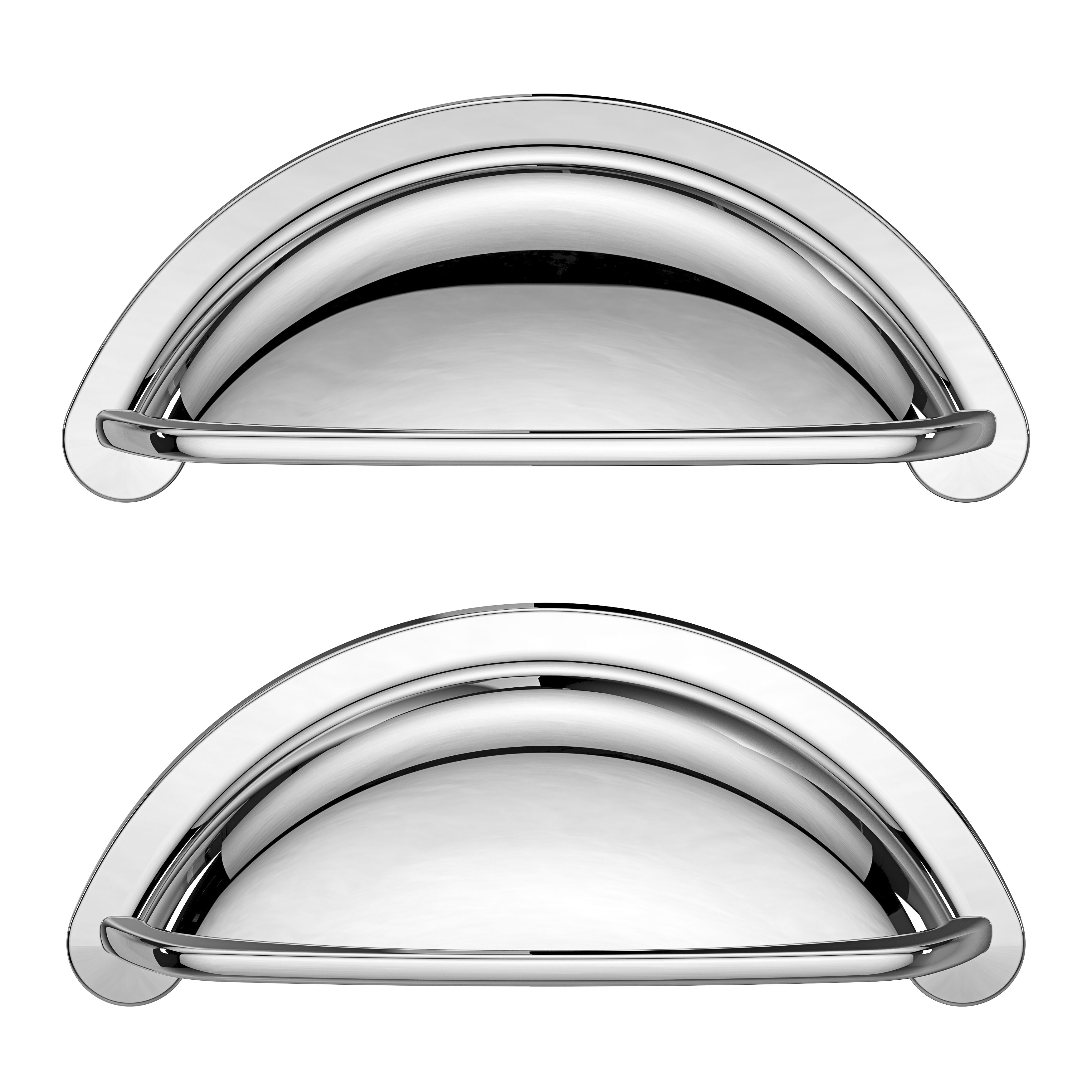 GoodHome Chervil Chrome effect Kitchen cabinets Handle (L)9.46cm, Pack of 2