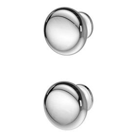GoodHome Chervil Chrome effect Kitchen cabinets Round Pull Handle (L)3.2cm (D)30.5mm, Pack of 2