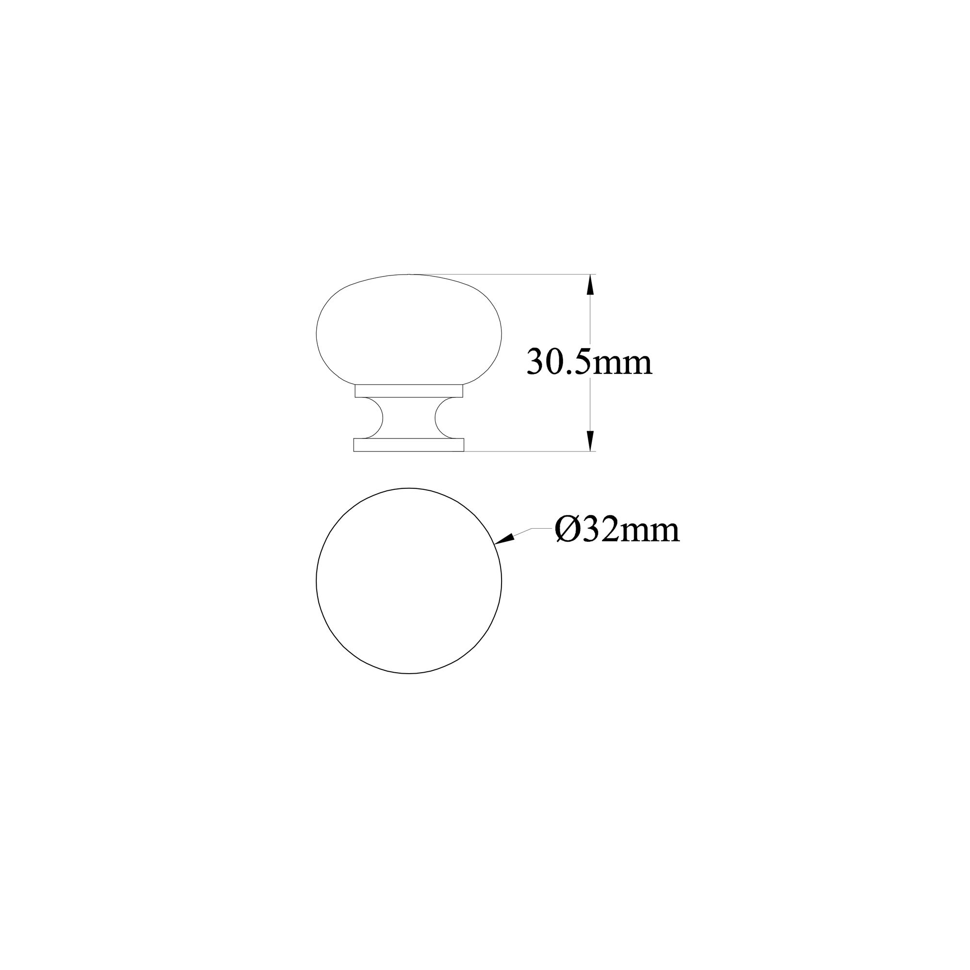 GoodHome Chervil Chrome effect Kitchen cabinets Round Pull Handle, (L)32mm x (D)30.5mm, Pack of 2