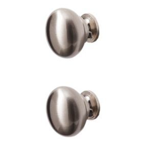 GoodHome Chervil Nickel effect Kitchen cabinets Handle (L)3.2cm, Pack of 2