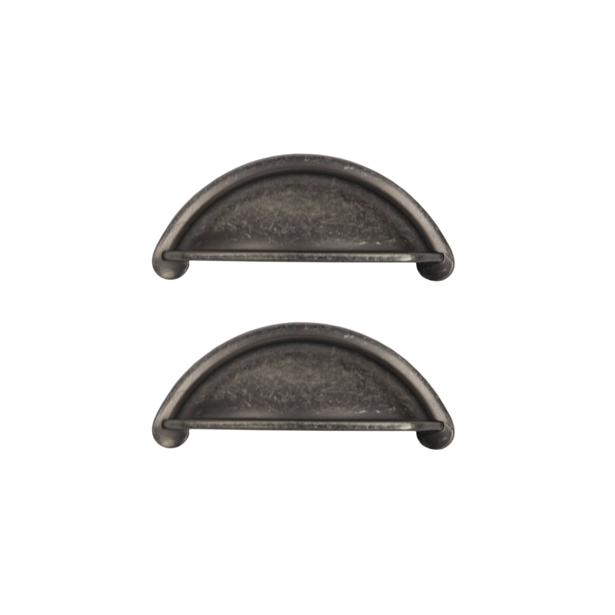 GoodHome Chervil Satin Pewter effect Kitchen cabinets Pull handle (L)9.46cm, Pack of 2