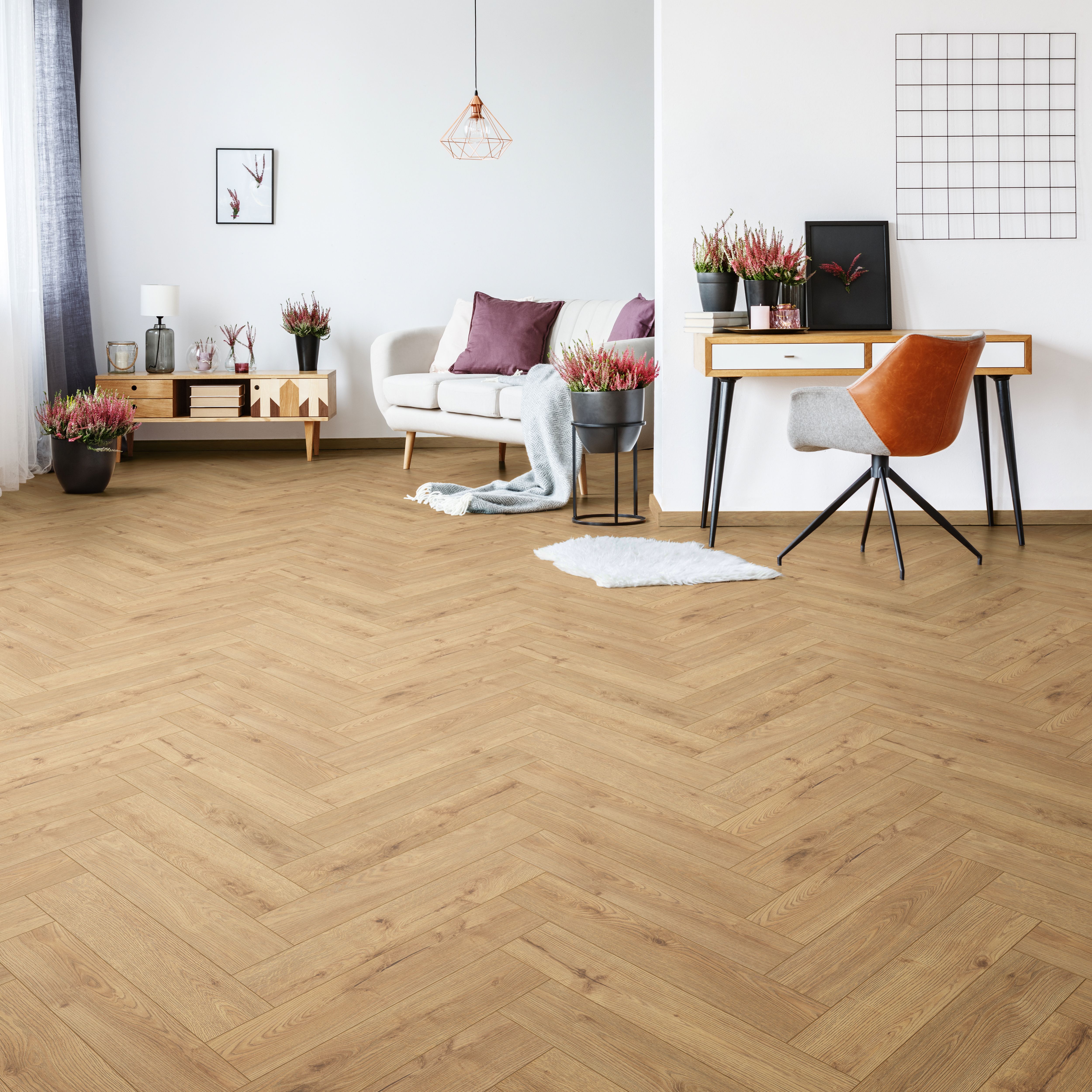 GoodHome Chesterfield Natural oak effect Laminate Flooring Sample