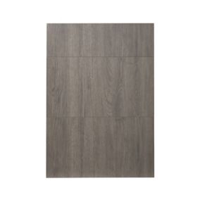 GoodHome Chia Grey oak effect slab Drawer front (W)500mm, Pack of 3