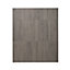 GoodHome Chia Grey oak effect slab Drawer front (W)600mm, Pack of 3