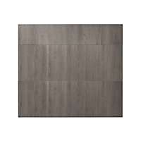 GoodHome Chia Grey oak effect slab Drawer front (W)800mm, Pack of 3