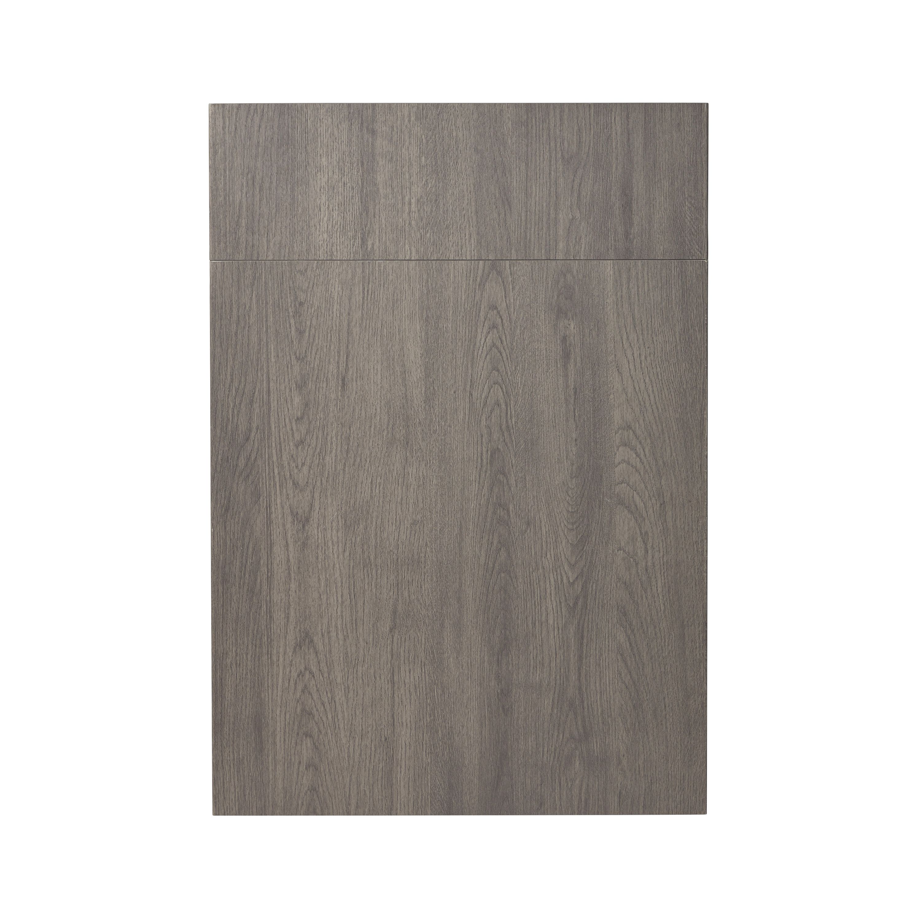 GoodHome Chia Grey oak effect slab Drawerline door, (W)500mm (H