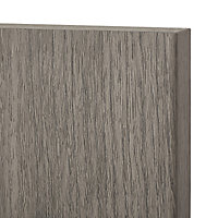 GoodHome Chia Grey oak effect slab Highline Cabinet door (W)500mm (T)18mm