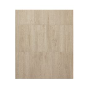 GoodHome Chia Light oak effect slab Drawer front (W)600mm, Pack of 3