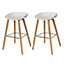 GoodHome Chimayo White & natural Bar stool, Pack of 2