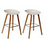 GoodHome Chimayo White & natural Bar stool, Pack of 2