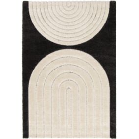 GoodHome Chios Black Large Rug, (L)230cm x (W)160cm