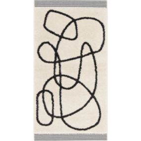 GoodHome Chios White Medium Rug, (L)150cm x (W)80cm