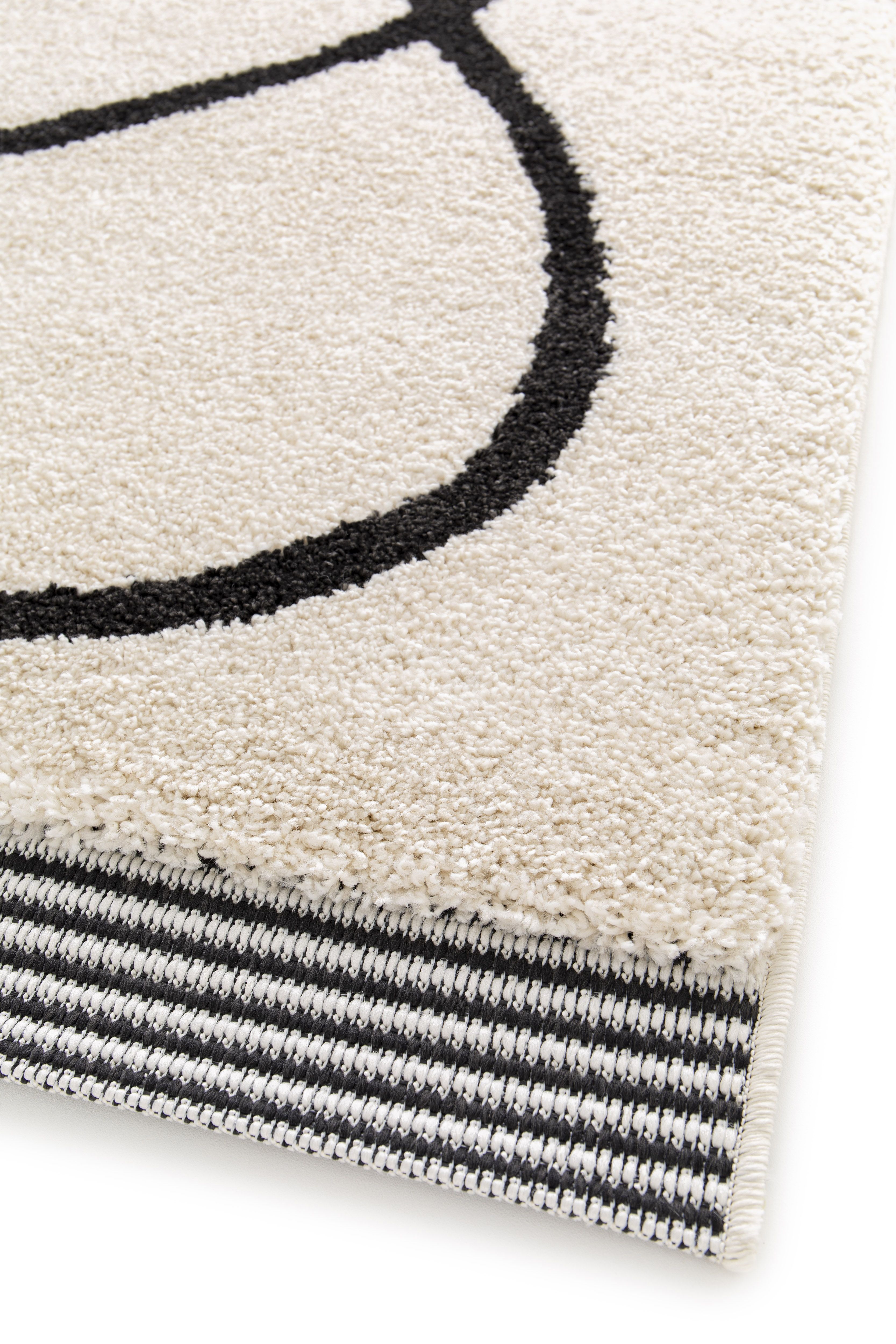 GoodHome Chios White Medium Rug, (L)150cm x (W)80cm