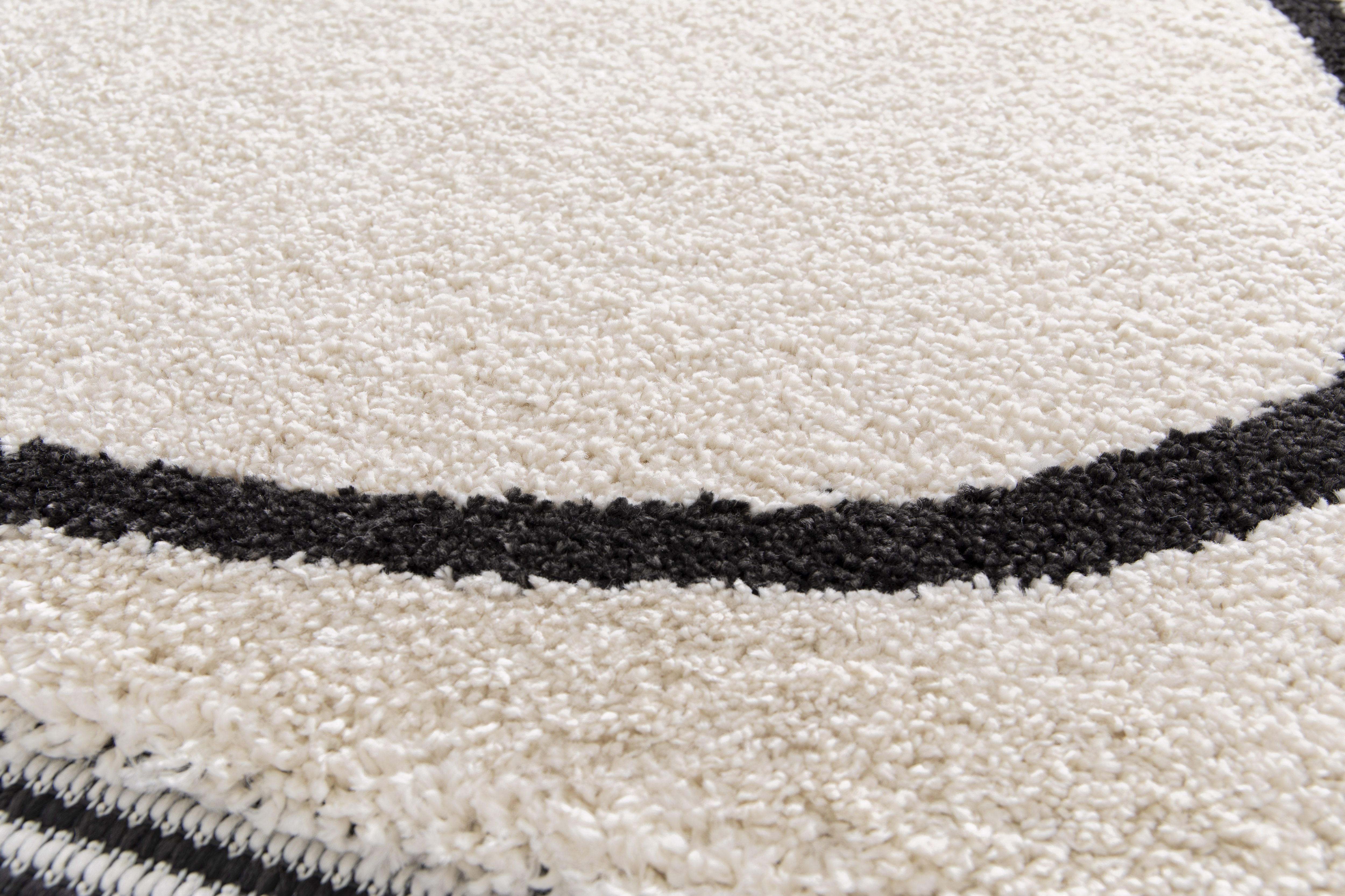 GoodHome Chios White Medium Rug, (L)150cm x (W)80cm