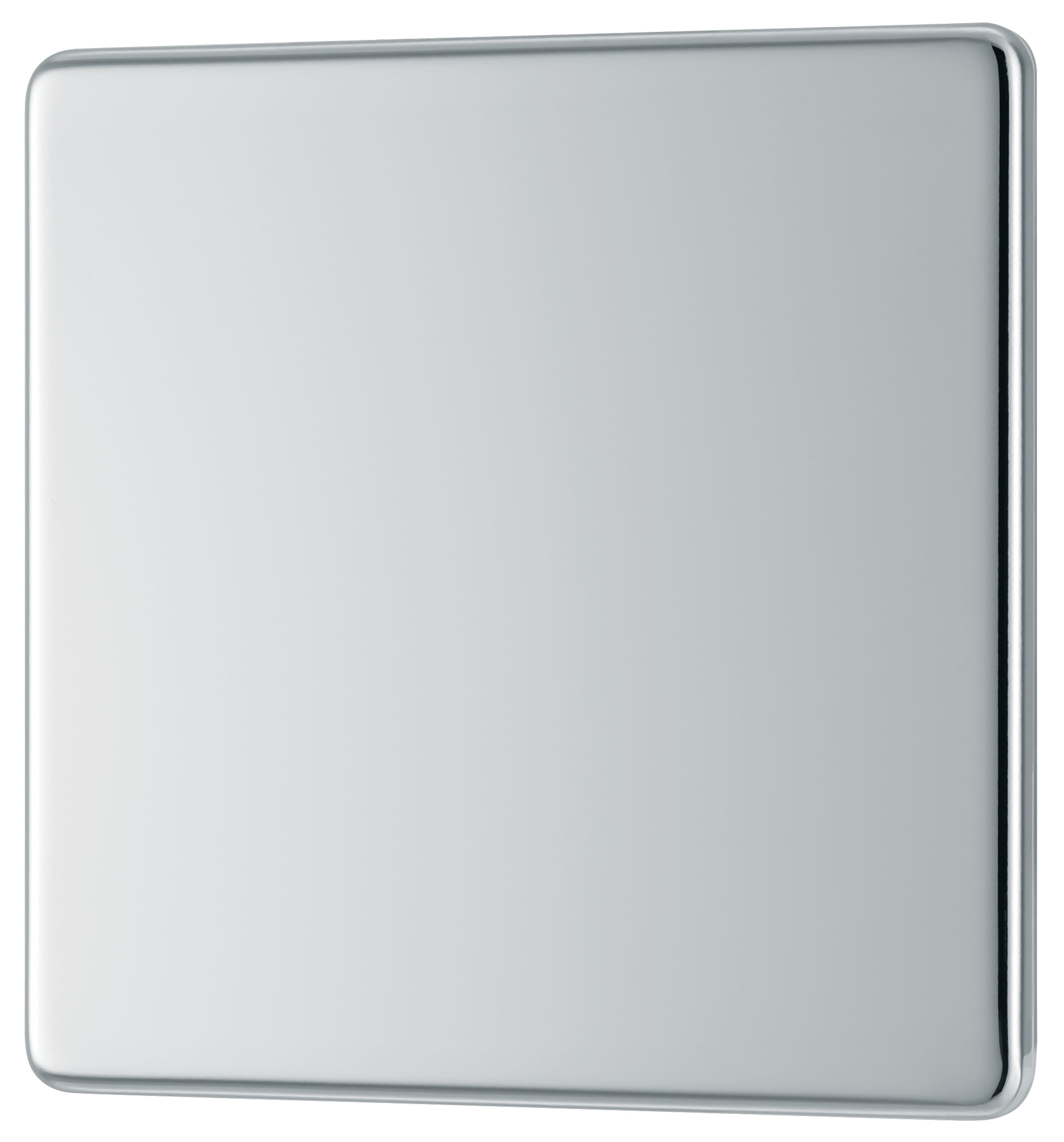 GoodHome Chrome 1 gang Single Flat profile Screwless Blanking plate