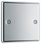 GoodHome Chrome 1 gang Single Raised rounded profile Blanking plate