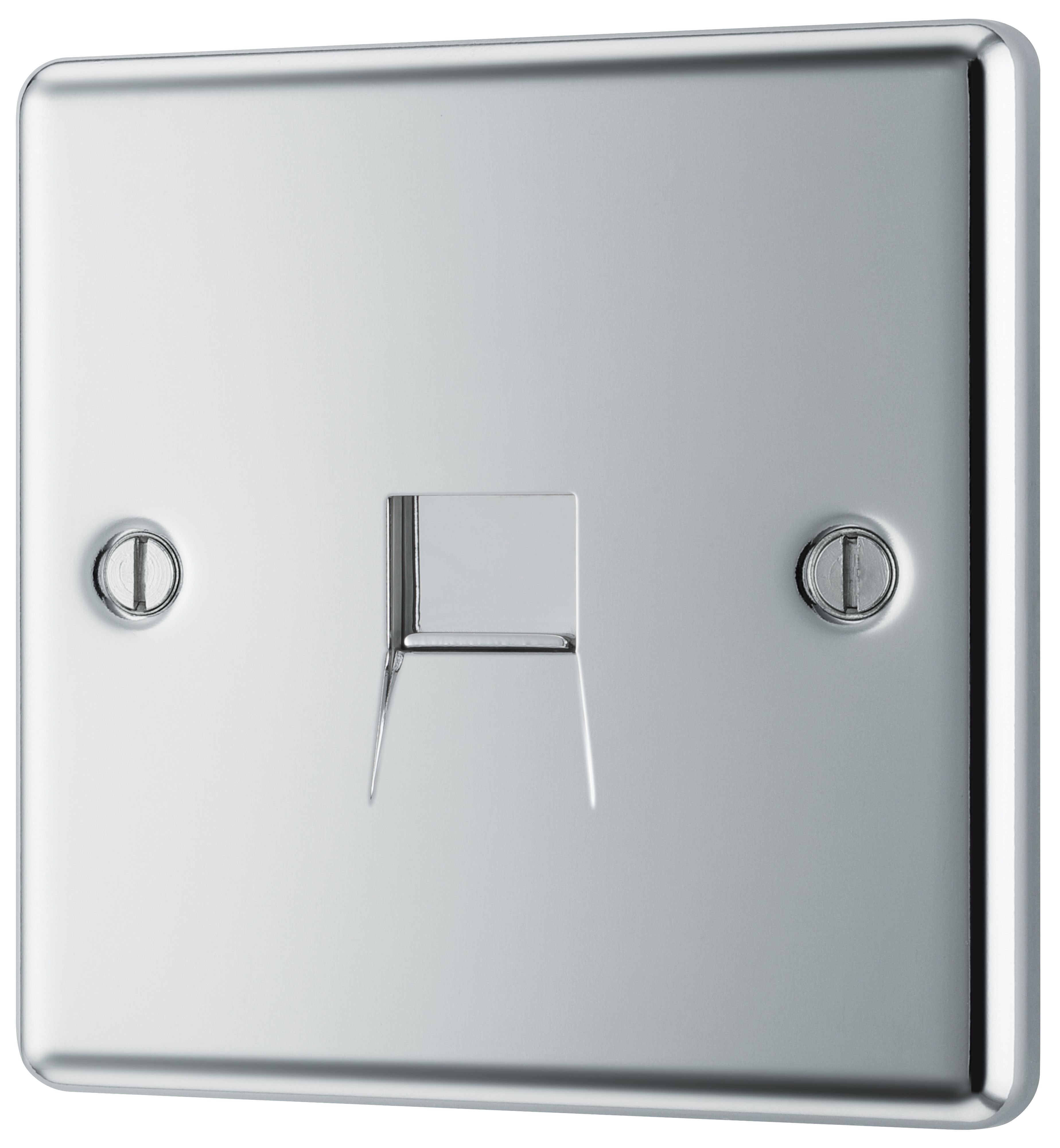 GoodHome Chrome 1 gang Raised rounded Slave telephone socket