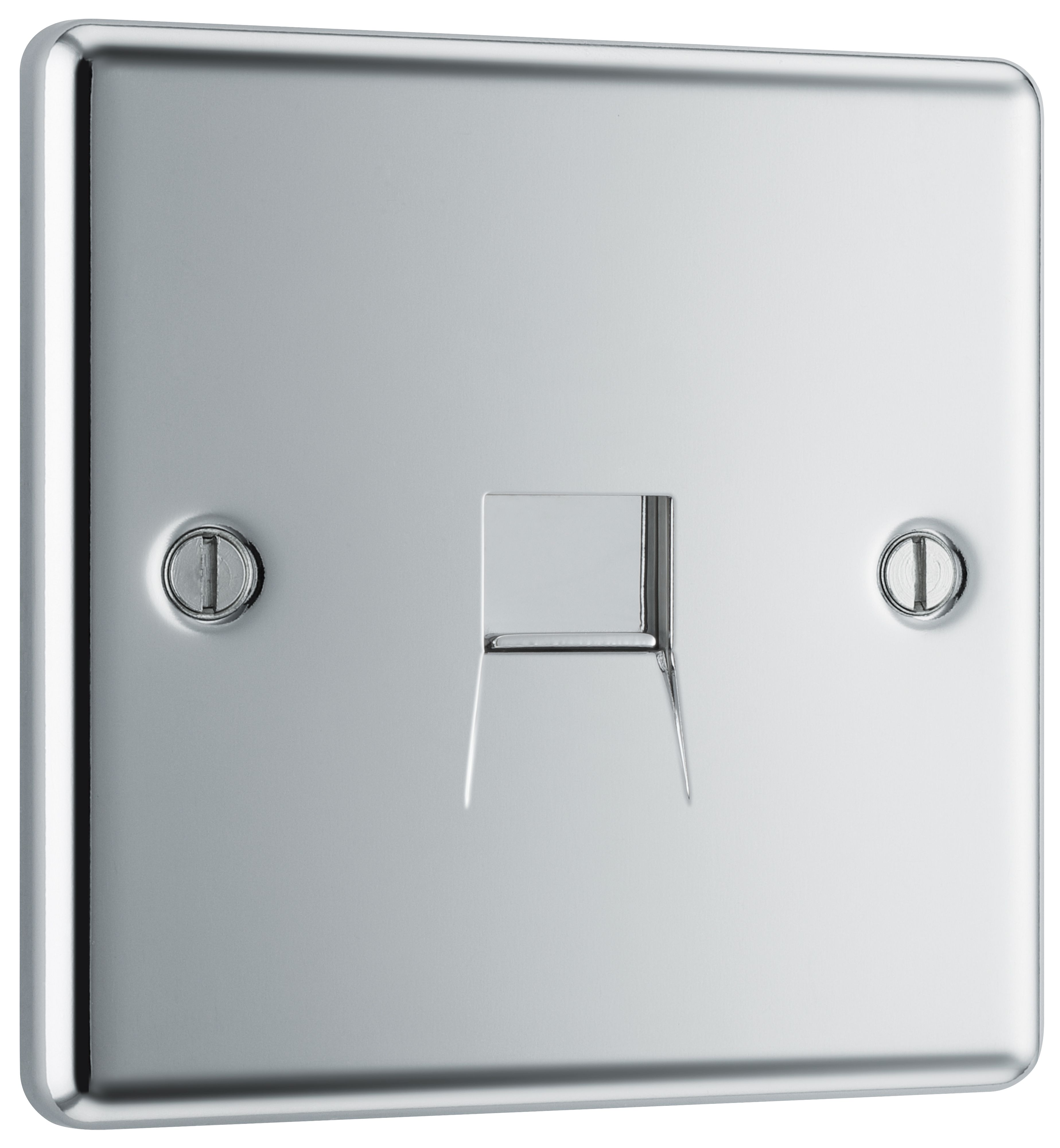 GoodHome Chrome 1 gang Raised rounded Slave telephone socket - 4