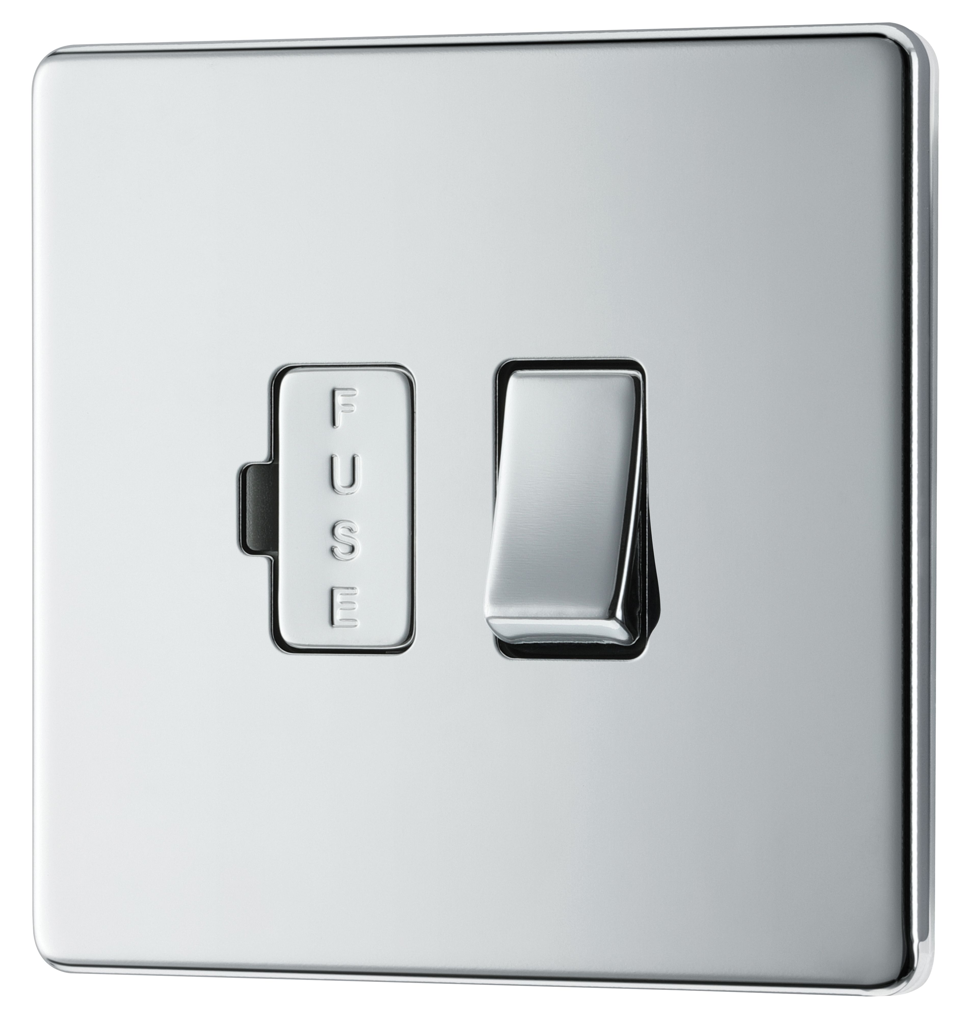 GoodHome Chrome 13A 2 way Flat profile Screwless Switched Fused connection unit
