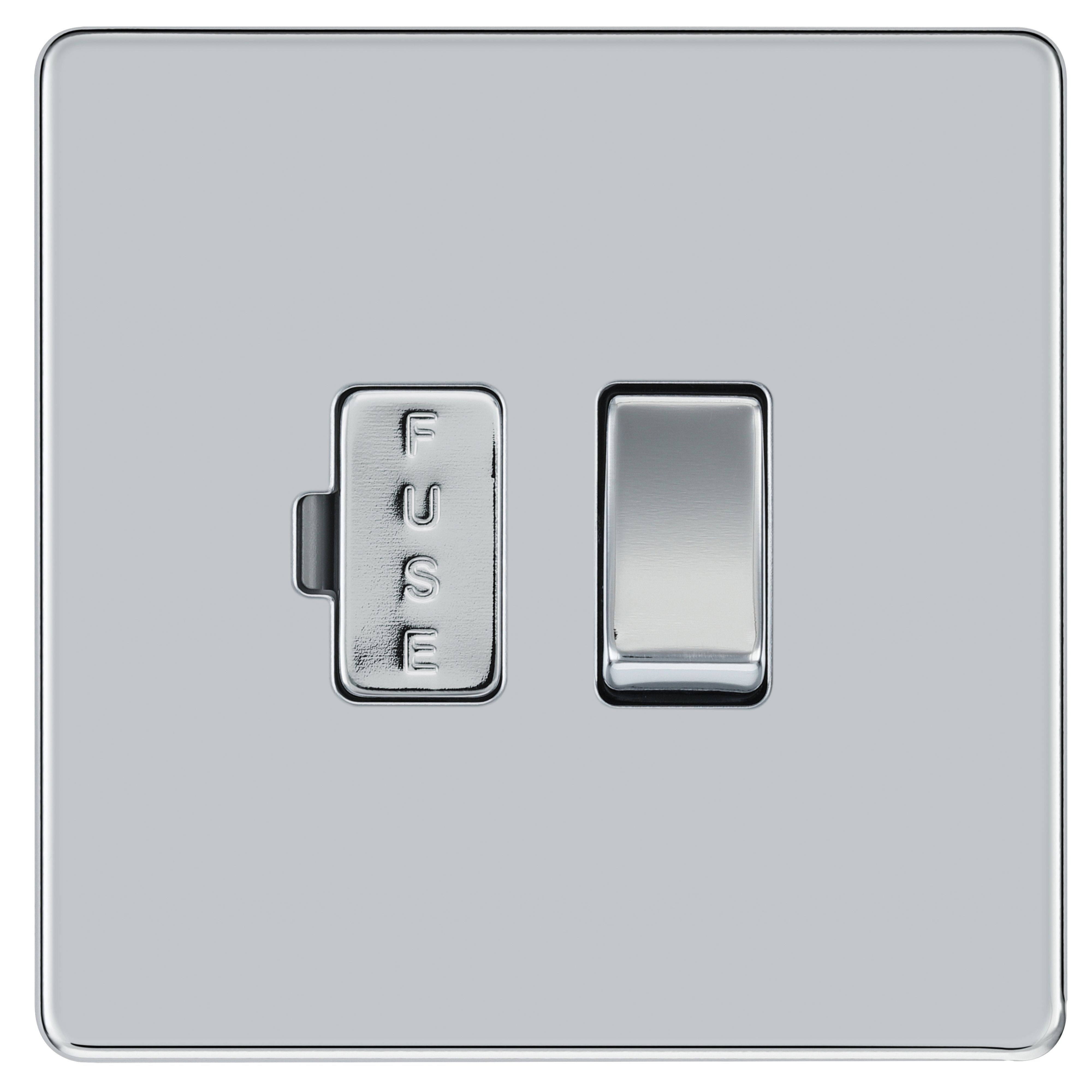 GoodHome Chrome 13A 2 way Flat profile Screwless Switched Fused connection unit