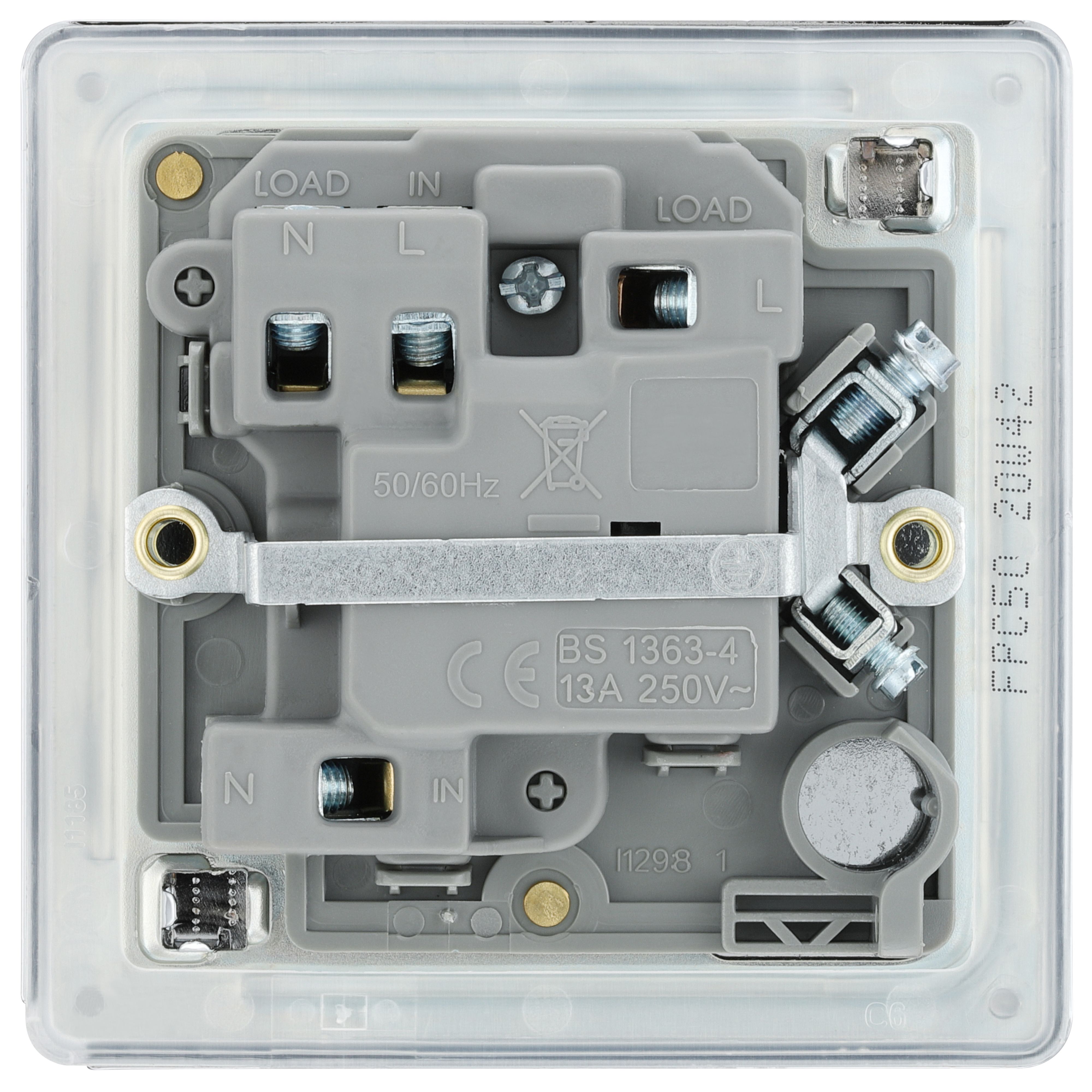 GoodHome Chrome 13A 2 way Flat profile Screwless Switched Fused connection unit