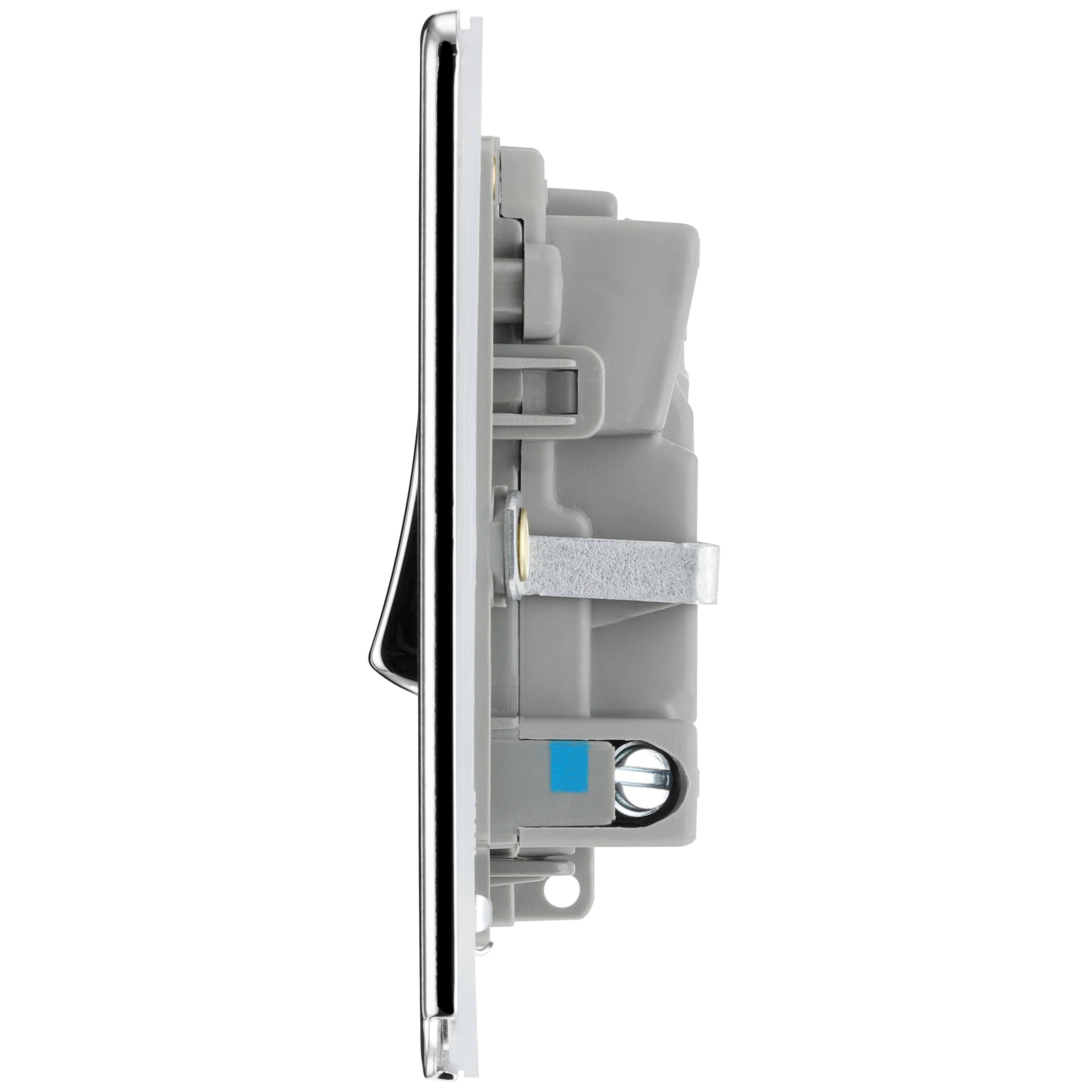 GoodHome Chrome 13A 2 way Flat profile Screwless Switched Fused connection unit