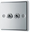 GoodHome Chrome 20A 2 way 2 gang Double toggle light Switch