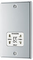 GoodHome Chrome Double Screwed Shaver socket