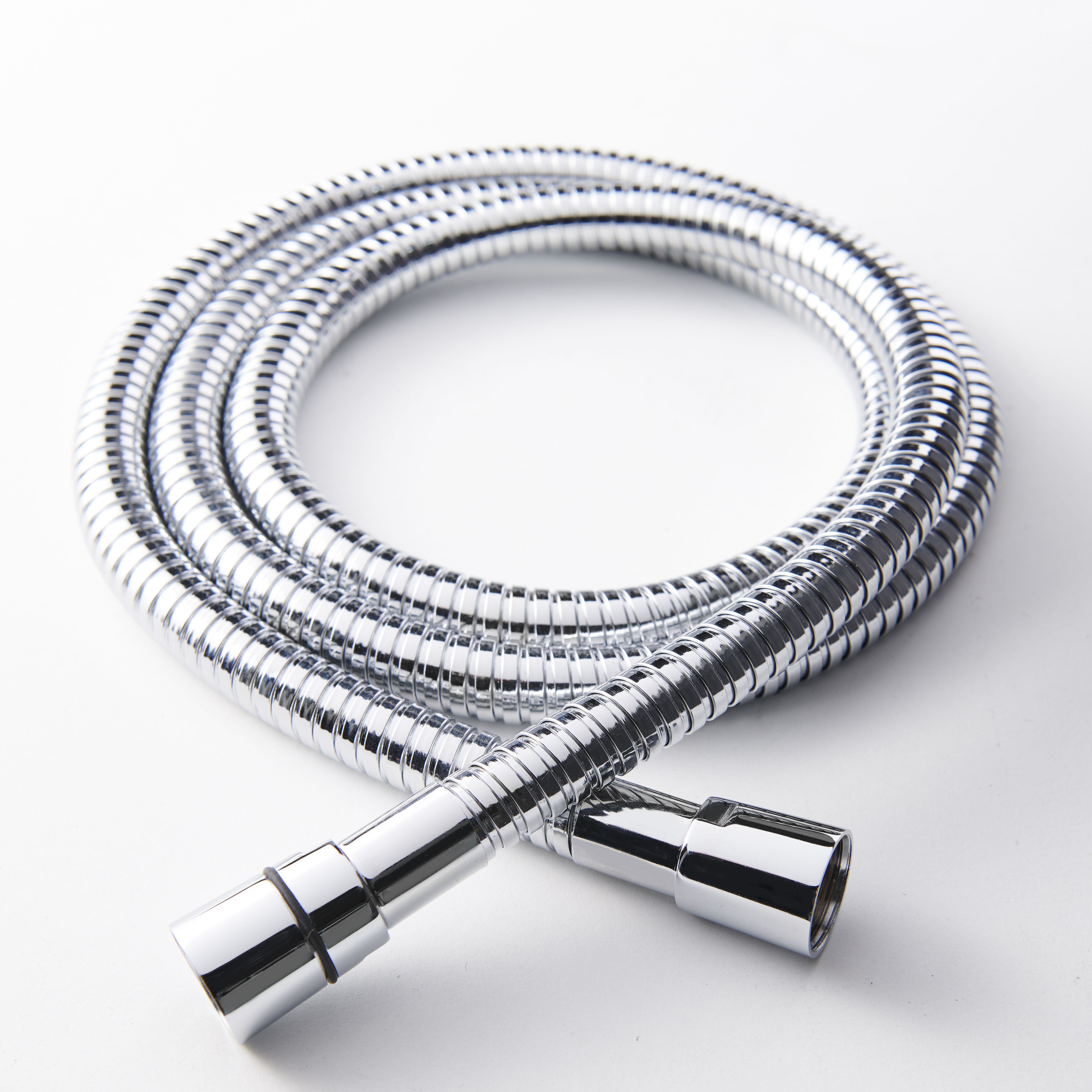 GoodHome Chrome effect Brass & PVC Shower hose, (L)2m