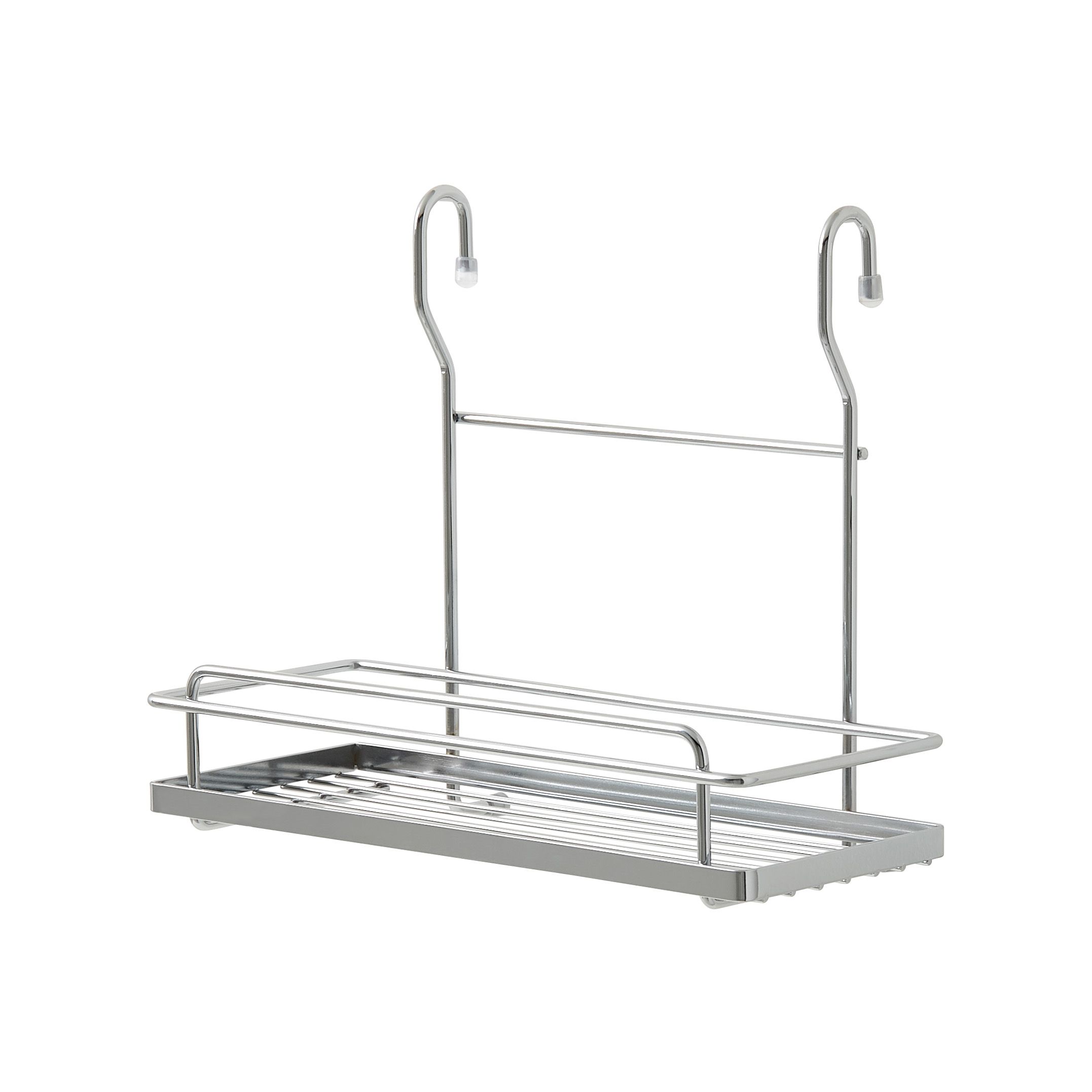 GoodHome Chrome effect Non-magnetic Steel Wall organiser shelving