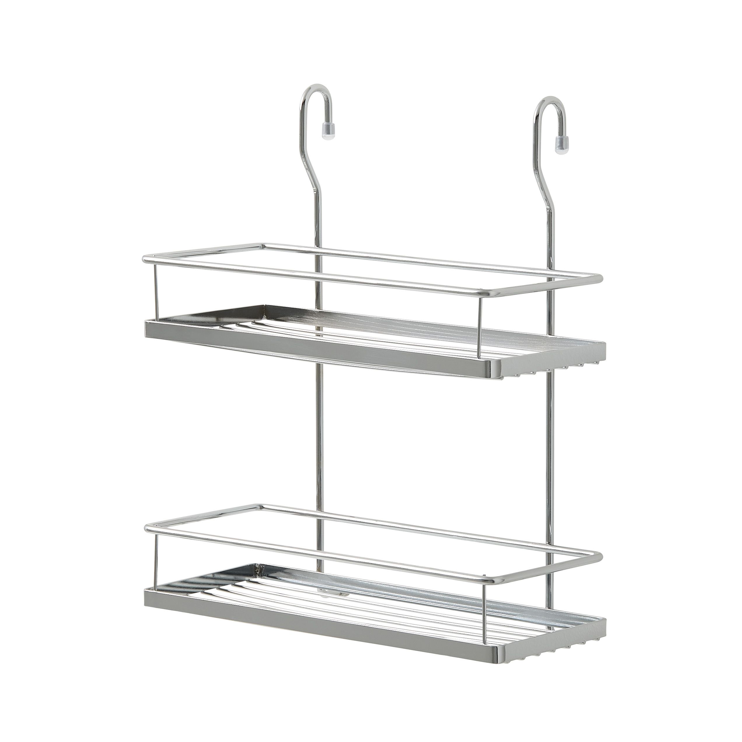 GoodHome Chrome effect Non-magnetic Steel Wall organiser shelving