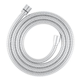 GoodHome Chrome effect Polyvinyl chloride (PVC) & stainless steel Shower hose, (L)2m