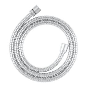 GoodHome Chrome effect PVC & stainless steel Shower hose, (L)1.5m